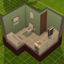 Cluttered (tiny) Green Bathroom