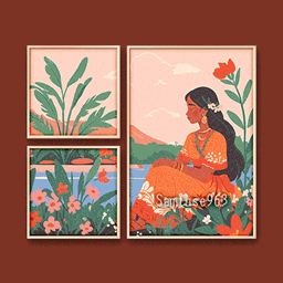 HQ Garden Stroll Painting 3 Piece Set #1 Sellable Extra F Samtuse963 logo