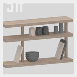 Emdoescc | Kitchen shelf with clutter ♡ logo