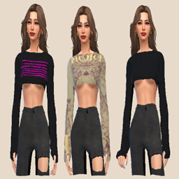 Download RAVE'NCLAW No: 9 LONG SLEEVE TOP - The Sims 4 Mods - CurseForge