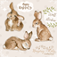 Nursery - Happy rabbits - Wall stickers