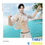 Wind Blowing Unbottoned Rolled Sleeves Shirt logo