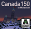 Canada150 in Minecraft logo