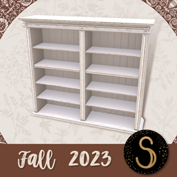 Sims4Luxury - Fall 2023 - Library shelving unit (modular) - Top logo