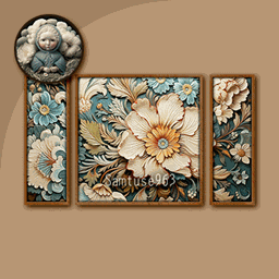 HQ Classic Pattern Triptych #3 Sellable Extra E Samtuse963