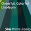 Cheerful, Colorful Linoleum logo