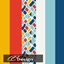 wallpaper with a modern graphic pattern in blue logo