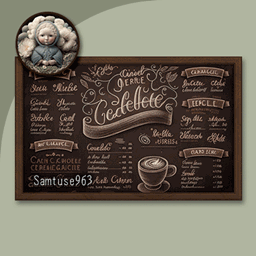 Elegant Cafe Shop Menu Board #5 Samtuse963