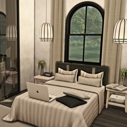Black and cream bedroom logo