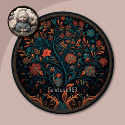 Classic Pattern Round Dance Rug #20 Samtuse963 logo