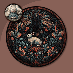 Classic Bunny Round Dance Rug #5 Samtuse963 project image