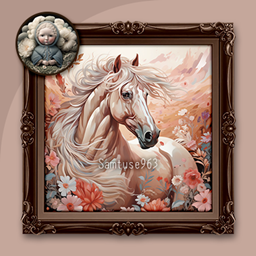 HQ Classic Vivid Horse Square Painting #6 Samtuse963 logo