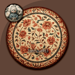 Classic Flower Round Dance Rug #2 Samtuse963 logo