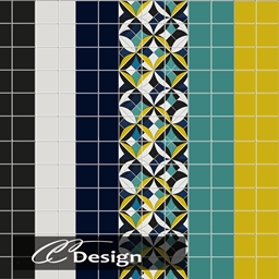 floor tiles in green and yellow