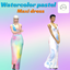 Watercolour Pastel Maxi Dress logo
