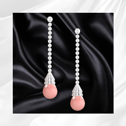 Diamond Pink Statement Earrings