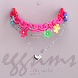 J Star Flower layered Necklace