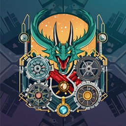 The Dragons and Gears SMP logo
