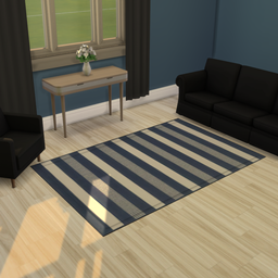 Blue Striped Area Rug