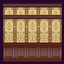 geometric wallpaper with wood trim logo