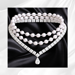 Diamond and Pearl Necklace