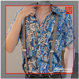 Suspender & Semi Open Collared Shirt