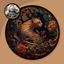 Leopard Round Dance Rug #13 Samtuse963 logo