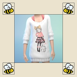 Child oversized sweater "A girl with a cat" logo