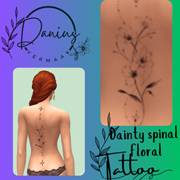 Dainty floral spinal tattoo - Basegame compatible logo