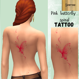 Pink butterfly spinal tattoo - Basegame compatible logo