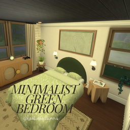 Minimalist girly green bedroom