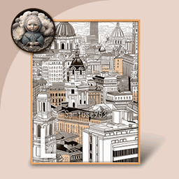 HQ Large Table Painting Achromatic City #1 project image