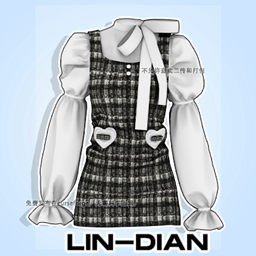 LIN-DIAN Puff Sleeve Suspender Dress logo
